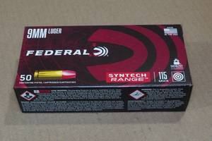 lot 168 image: 50 Federal Syntech Range 9mm Luger 115 Gr TSJ Ammo