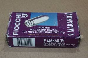 lot 184 image: 50 Fiocchi 9mm Makarov 90 Gr HP Ammo