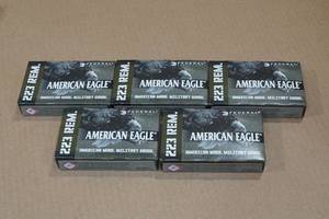 lot 194 image: 100 Federal American Eagle .223 Rem 55 Gr FMJ Ammo