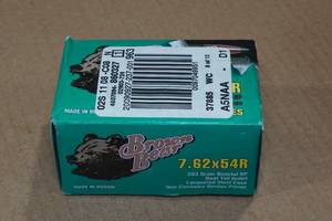 lot 203 image: 20 Brown Bear 7.62 x 54R 203 Gr SP BT Steel Case Ammo