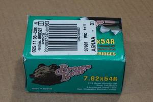 lot 206 image: 20 Brown Bear 7.62 x 54R 203 Gr SP BT Steel Case Ammo