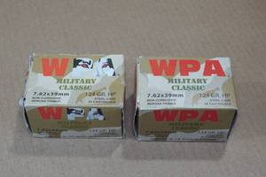 lot 209 image: 40 WPA 7.62 x 39mm 124 Gr HP Steel Case Ammo