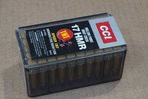 lot 215 image: 50 CCI TNT .17 HMR 17 Gr Speer TNT HP Ammo