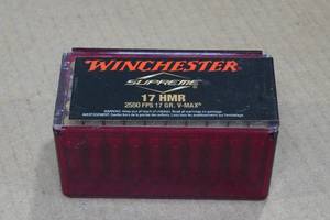 lot 217 image: 50 Winchester Supreme .17 HMR 17 Gr V-Max Ammo