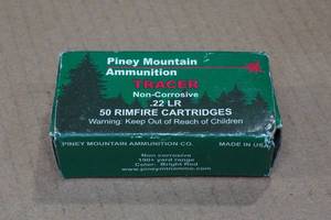 lot 221 image: 50 Piney Mountain .22 LR Tracer Cartridges