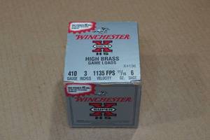 lot 223 image: 25 Winchester Super-X HS .410 Bore 3 6 Shot High Brass Shotshells