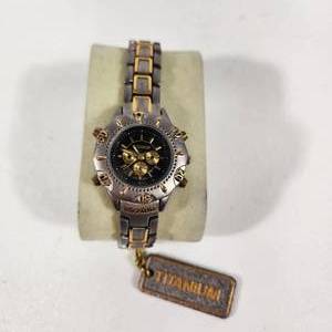 lot 2 image: Womans New Titanium SilverGold Watch Japan Movement  Running