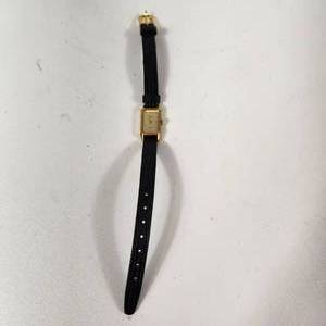lot 17 image: Womans Timex Quartz Wrist Watch Gold Black Band Japan Movement Great Condition Running