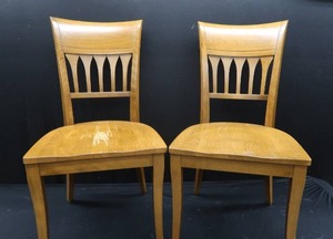 lot 28 image: TWO SOLID WOOD CHAIRS