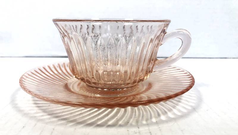 lot 10 image: Vintage Jeanette Marigold Pink Cup and Saucer