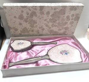 lot 42 image: Vintage Mirror and Brush in Original Box