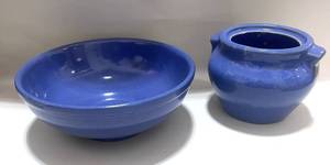 lot 48 image: Two Pieces of Blue Stoneware