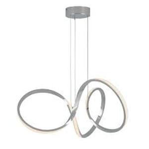 Artika Swirl 30-Watt 1 Light Chrome Modern Integrated LED Pendant Light Fixture for Dining Room or Kitchen  Customer Returns See Pictures