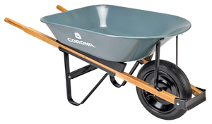 lot 53 image: CORONA 5 Cubic Foot Wheelbarrow in A Box Heavy Duty Garden Cart with 15 Inch Flat Free Tire for Outdoor Gardening, Yards, Planting