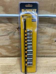 lot 78 image: 10-piece Socket Rail 38 Dr. DeWalt Model # DWMT81546 - 0502256