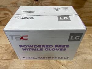 lot 85 image: Case of TAC Powdered Free Nitrile Gloves Size Large