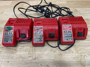lot 87 image: Lot of 3 - Milwaukee M12M18 Charger Model # 48-59-1812