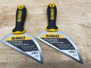 lot 63 image: Lot of 2 - DEWALT 6 Stainless Steel Clipped Knife with Soft Grip Handle Model # DXTT 2-201
