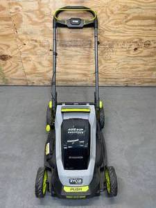 lot 10 image: RYOBI 40V HP Brushless 20 in. Cordless Battery Walk Behind Push Lawn Mower Model # RY401017VNM - Tool Only