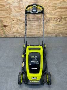 lot 8 image: RYOBI 40V HP Brushless 20 in. Cordless Electric Battery Walk Behind Self-Propelled Lawn Mower Model # RY401018VNM - Tool Only