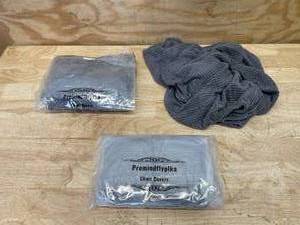 lot 95 image: Lot of 3 - Gray Chair Covers