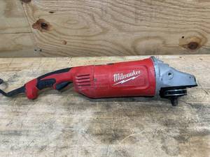 lot 112 image: MILWAUKEE Corded 15 Amp 79 in. Large Angle Grinder with Trigger Lock-On Switch