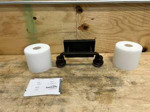 lot 117 image: GENERATION LIGHTING- Canfield 14.25 in. 2-Light Burnt Sienna Minimalist Modern Wall Bathroom Vanity Light with Etched White Glass Shades