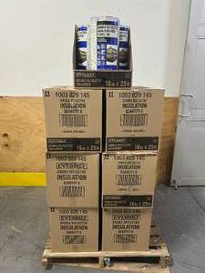 lot 1A image: EVERBILT Lot of 65 Rolls of- 16 in. x 25 ft. Double Reflective Insulation Radiant Barrier Staple Tab