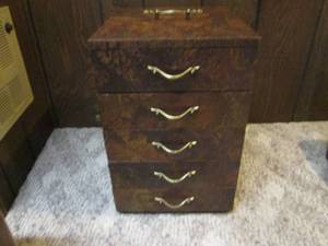 lot 213 image: Vintage Wood Office-Sized Chest of...