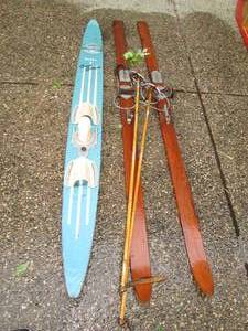 lot 268 image: Vintage Snow skis plus vintage wate...