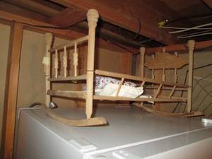 lot 97 image: Vintage doll cradle...