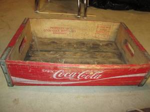lot 98 image: Vintage Wood Coca-Cola crate with m...