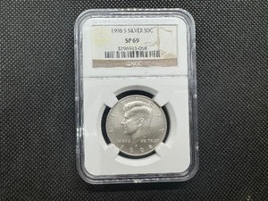 1998 S SP69 SMS Matte Silver Kennedy Half. Low Mintage-Important Specimen for Any Half Dollar Collection