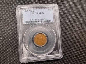 lot 14 image: 1909 VDB AU50 Copper Penny