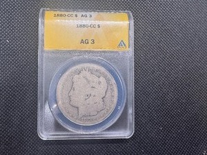lot 17 image: 1880 CC Low Mintage AG3 Morgan Dollar. 4th Lowest Mintage of CC Morgans