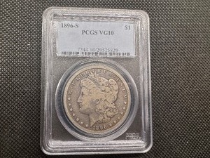 lot 24 image: 1896 S Semi-Key PCGS Certified VG10 Morgan Key Date at an Affordable Price