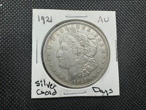 lot 40 image: 1921 AU Morgan - SilverGold Days Unique Vintage Label on Reverse