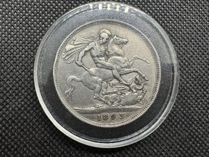 lot 50 image: 1893 Great Britain Silver LVI 1 Crown XF - Low Mintage