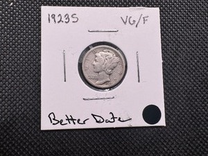 lot 51 image: 1923 S Mid Grade Mercury Dime1 VG or Better, Better Date