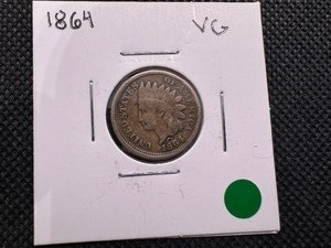 lot 69 image: 1864 VG Indian Head Penny