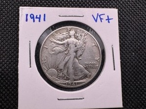 lot 77 image: 1941 VF Walking Liberty Half