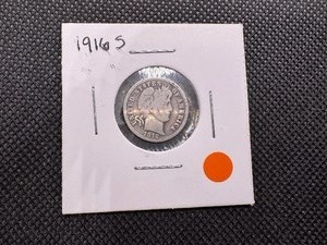 lot 80 image: 1916 S Barber Dime