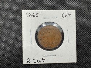 lot 89 image: 1865 2 Cent Piece