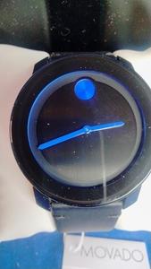 lot 53 image: Movado Mens BOLD All Black Blue Dot Swiss Made Sapphire 42mm Watch