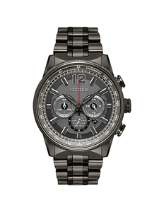 Citizen Men's Nighthawk Gray Dial Dial Ion-Plated Stainless Steel Chronograph Watch