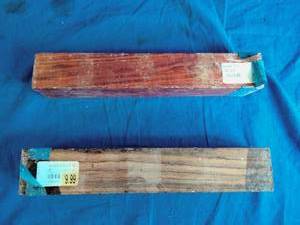 lot 107 image: 2 Exotic Turning Wood Blanks 2 x 2 x 12