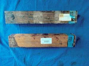 lot 108 image: 2 Exotic Turning Wood Blanks 2 x 2 x 12