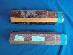 lot 110 image: 2 Exotic Turning Wood Blanks 3 x 3 x 12