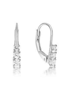 lot 84 image: Rhodium Over 10K White Gold 14 ct tw Lab-Grown Diamond Drop Earrings