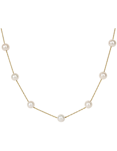 lot 87 image: Michiko 10K Yellow Gold Pearl Necklace
